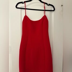 Lulu's Vibrant Red Backless Dress